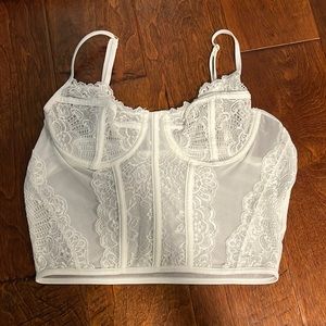 Princess Polly White Corset Top Size M/L